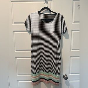 Barbour Harewood Stripe Dress Multi Stripe Navy Cotton Womens Size Small